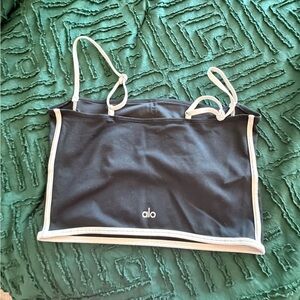 ALO Yoga Black and White Cropped Tank Bra